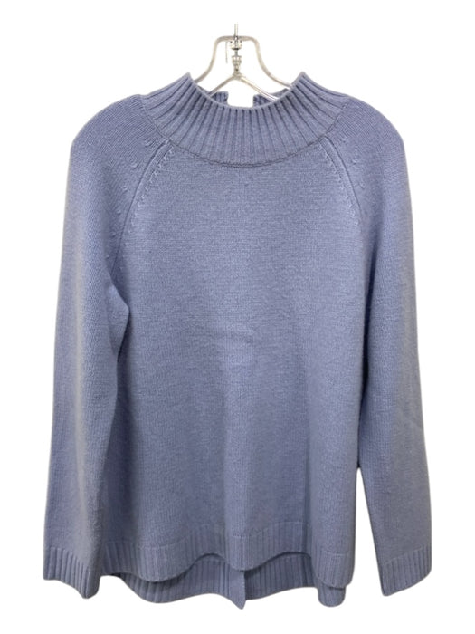 No Brand Size M/L Light Blue Button Accentts Mock Neck Ribbed Trim Sweater Light Blue / M/L