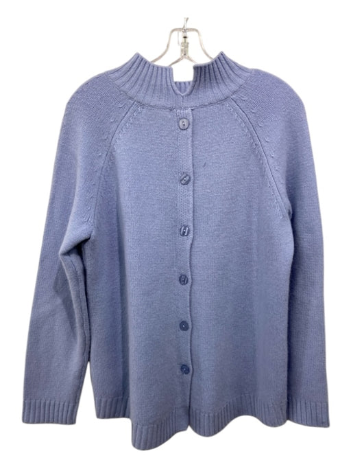 No Brand Size M/L Light Blue Button Accentts Mock Neck Ribbed Trim Sweater Light Blue / M/L