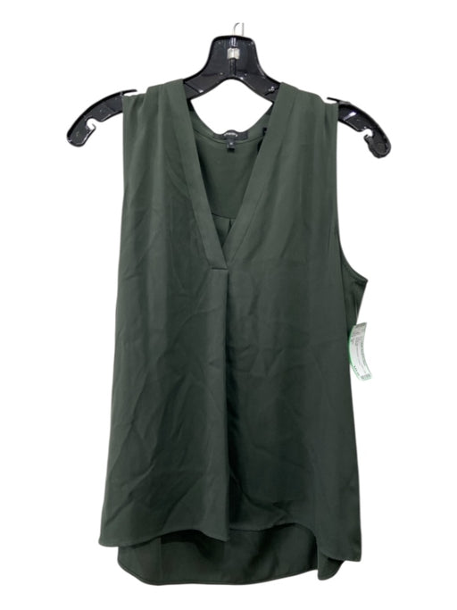 Theory Size M Green Silk Sleeveless V Neck Top Green / M