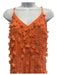 Mac Duggal Size 10 Coral Orange Polyester Floral Applique Capelet Neckline Gown Coral Orange / 10
