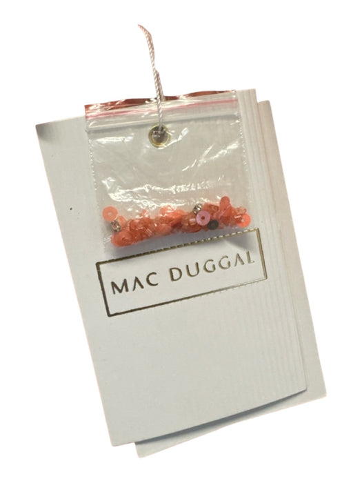 Mac Duggal Size 10 Coral Orange Polyester Floral Applique Capelet Neckline Gown Coral Orange / 10