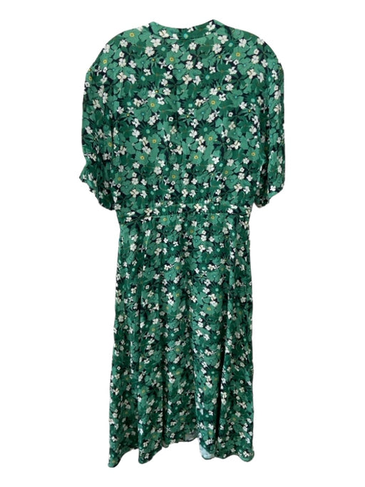 The Kit. Size 6 Green Black White Rayon Blend Floral Button Front Maxi Dress Green Black White / 6