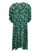 The Kit. Size 6 Green Black White Rayon Blend Floral Button Front Maxi Dress Green Black White / 6