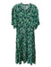 The Kit. Size 6 Green Black White Rayon Blend Floral Button Front Maxi Dress Green Black White / 6