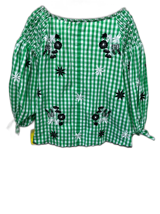 Innika Choo Size One Size White, Green, Black Cotton Long puff sleeve Top White, Green, Black / One Size