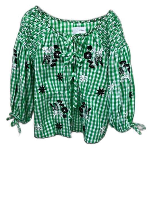 Innika Choo Size One Size White, Green, Black Cotton Long puff sleeve Top White, Green, Black / One Size