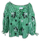 Innika Choo Size One Size White, Green, Black Cotton Long puff sleeve Top White, Green, Black / One Size