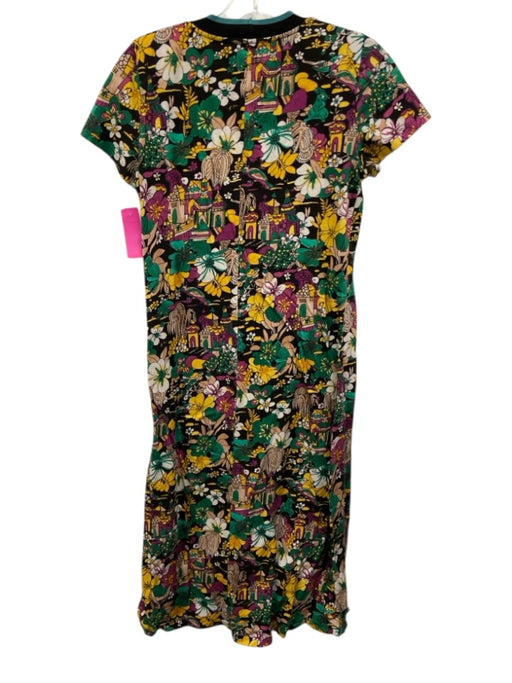 La Double J Size Est XS Green, Yellow, Black Cotton Blend Short Sleeve Dress Green, Yellow, Black / Est XS