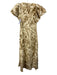 Tuckernuck Studio McGee Size Small Brown & Cream Linen Blend Cap Sleeve Dress Brown & Cream / Small