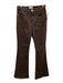 Frame Size 28 Dark Brown Cotton Denim High Rise Waxed Flare Jeans Dark Brown / 28