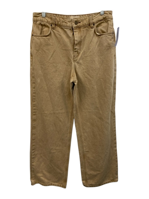 Sezane Denim Size 40 Tan Beige Cotton Denim High Rise Wide Leg Pockets Jeans Tan Beige / 40
