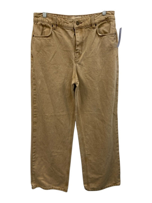 Sezane Denim Size 40 Tan Beige Cotton Denim High Rise Wide Leg Pockets Jeans Tan Beige / 40