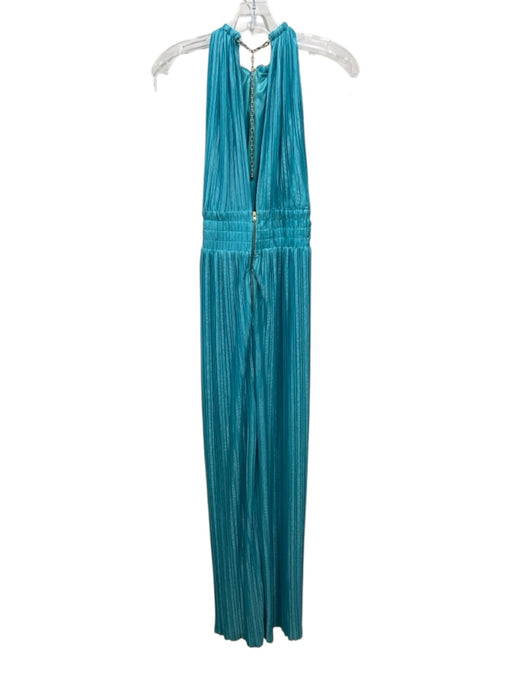 Sabrina Musayev Size S Aqua Blue Polyester Sleeveless Accordion Pleat Dress Aqua Blue / S