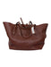 Annabel Ingall Brown Leather Gold Tone Hardware Two Straps Open Top Tote Bag Brown