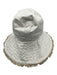 Gi'n'Gi White & Beige Cotton Fringe Bucket Hat White & Beige / M