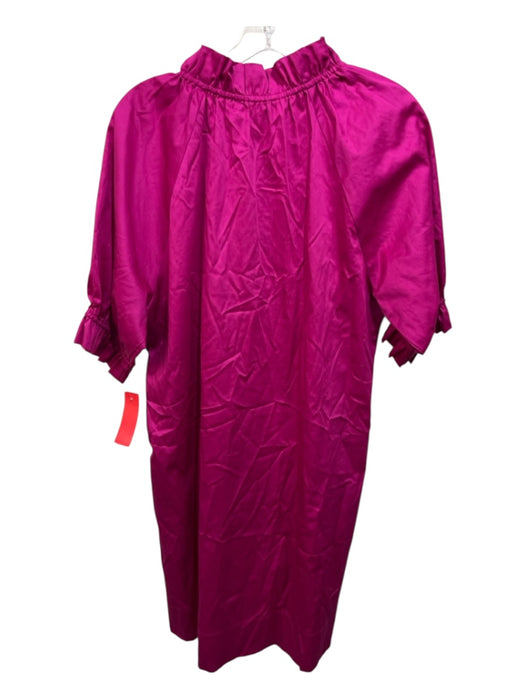 Sara Campbell Size M Fuscia Pink Cotton Ruffle Detail Long Sleeve Dress Fuscia Pink / M