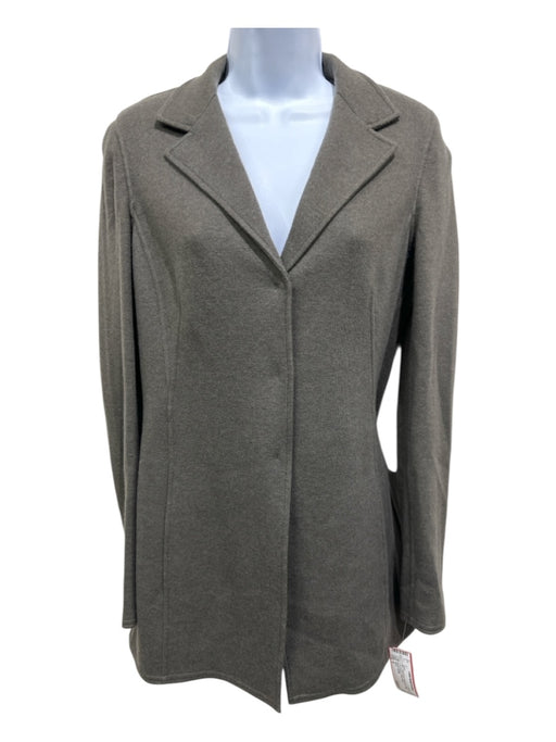 Akris Size 6 Taupe Gray Cashmere Snaps Long Sleeve Jacket Taupe Gray / 6
