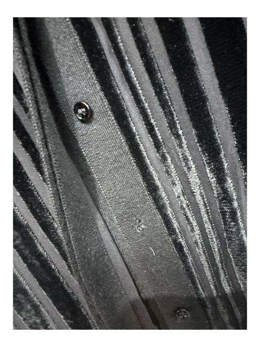 Akris Size Est L Black Cashmere Blend Button Down Velvet Stripe Cardigan Black / Est L