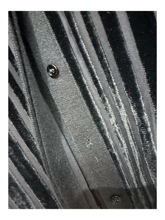 Akris Size Est L Black Cashmere Blend Button Down Velvet Stripe Cardigan Black / Est L