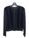 Akris Size Est L Black Cashmere Blend Button Down Velvet Stripe Cardigan Black / Est L