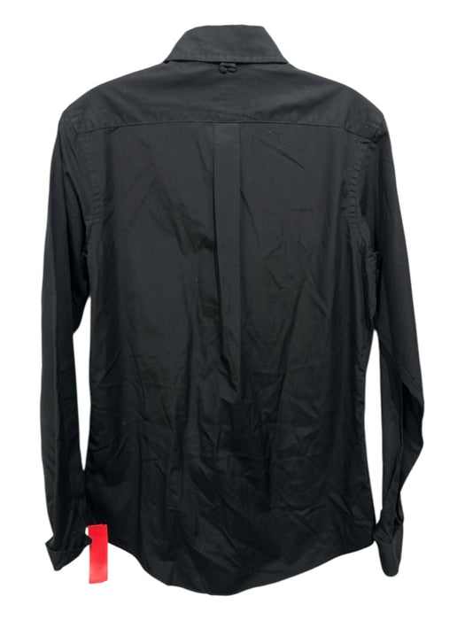 Ann Mashburn Size L Black Cotton Collared Button Down Long Sleeve Top Black / L