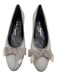 Salvatore Ferragamo Shoe Size 8.5 Light Gray & Brown Suede Bow Trim Flats Light Gray & Brown / 8.5