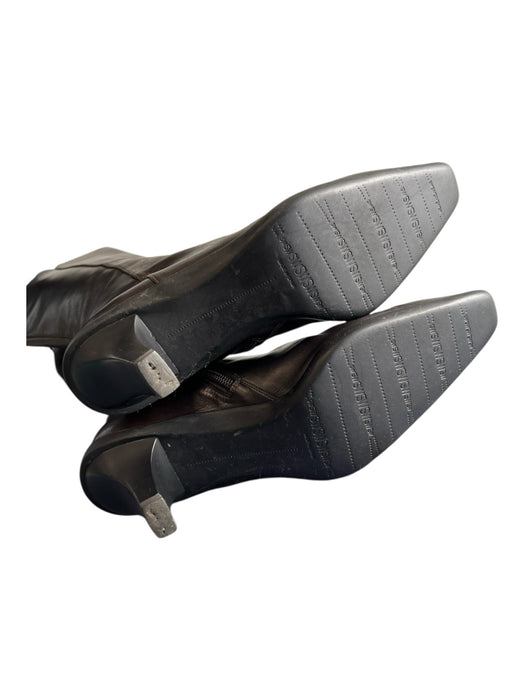 Stuart Weitzman Shoe Size 8.5 Black Brown Leather Square Point Toe Boots Black Brown / 8.5