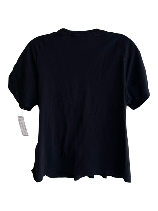 Simone Rocha Size Medium Black Cotton Short Sleeve Round Neck Ruffle Detail Top Black / Medium