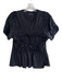 Simone Rocha Size Medium Black Cotton Short Sleeve Round Neck Ruffle Detail Top Black / Medium