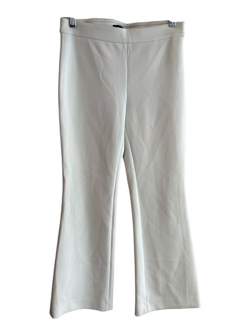 Theory Size 4 Ivory Polyamide Stretch Waist Flat Front No Pockets Flare Pants Ivory / 4