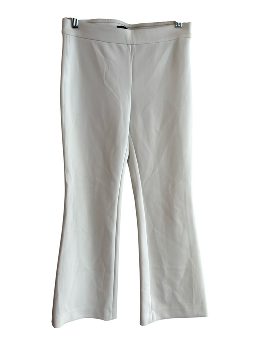 Theory Size 4 Ivory Polyamide Stretch Waist Flat Front No Pockets Flare Pants Ivory / 4