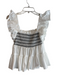 En Saison Size XS White & Black No Fabric Tag Square Neck Ruffle Sleeveless Top White & Black / XS