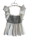 En Saison Size XS White & Black No Fabric Tag Square Neck Ruffle Sleeveless Top White & Black / XS