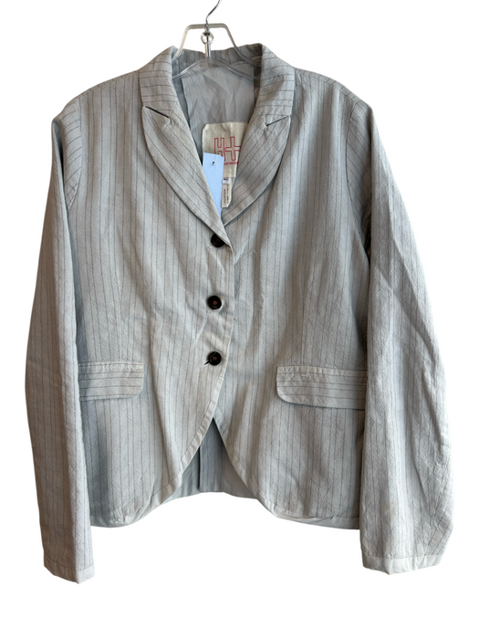 Hannoh Wessel Size 40 Gray Cotton Blend Pin Stripe 3 button Boxy Blazer Gray / 40