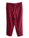 Victoria Beckham Size 8 Maroon Wool Button Fly Side Pocket Pleat Detail Pants Maroon / 8