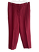 Victoria Beckham Size 8 Maroon Wool Button Fly Side Pocket Pleat Detail Pants Maroon / 8