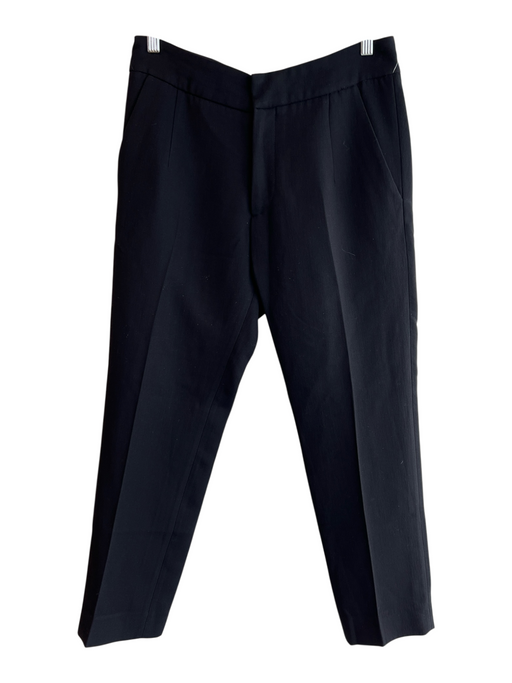 Marni Size 42 Black Wool Blend Zip Fly Side Pocket Straight Cut Trouser Pants Black / 42