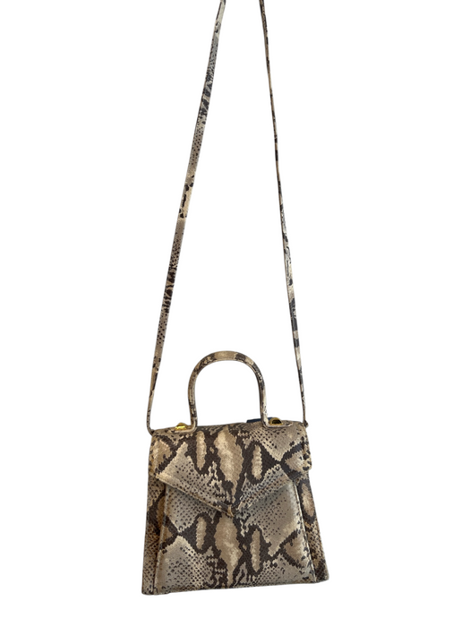 Frenchy of California snake print Reptile Top Handle Crossbody Gold Feet Bag snake print / Small