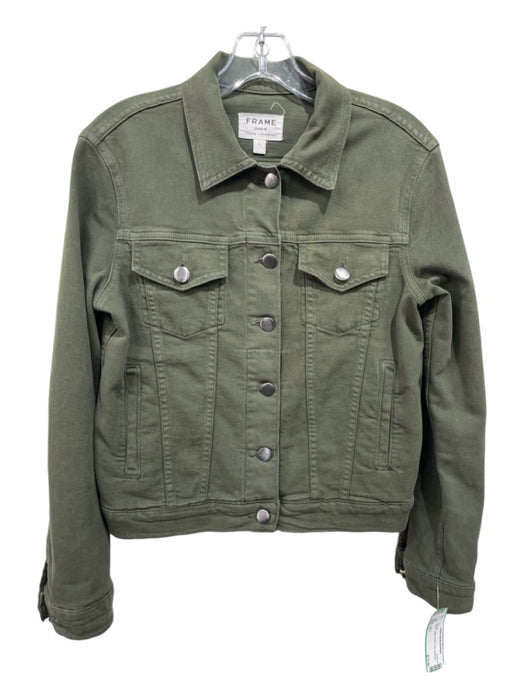 Frame Size L Green Cotton Button Front Jacket Green / L