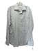 Zegna Size 15.5 White & Purple Cotton Striped Front Pocket Long Sleeve Shirt 15.5