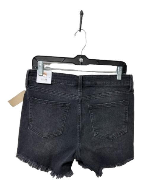 JBD Size L Black Cotton Denim Distressed Mid Thigh Raw Hem Shorts Black / L