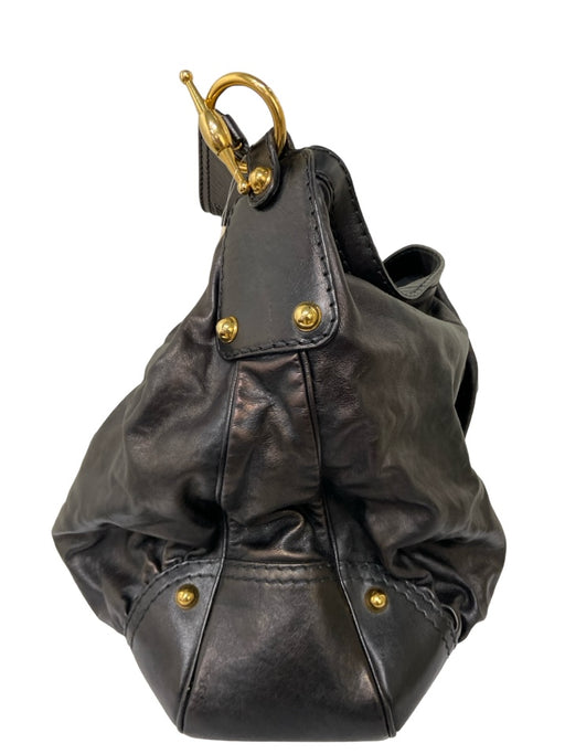 Gucci Black & Bronze Canvas Gold hardware Patina Hobo shoulder bag Bag Black & Bronze / Large