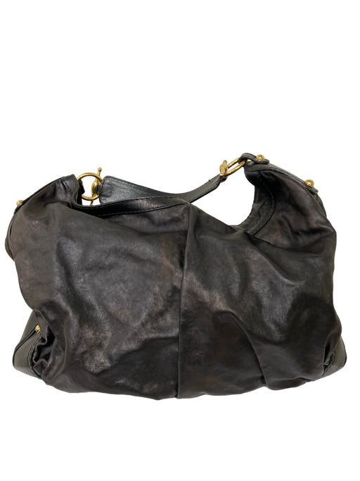 Gucci Black & Bronze Canvas Gold hardware Patina Hobo shoulder bag Bag Black & Bronze / Large