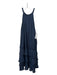 Ramy Brook Size S Navy Polyester Sleeveless Keyhole Tiered Ruffle Detail Dress Navy / S