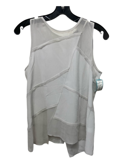 Intermix Size Small Light Gray Silk Tank Geometric Print Back button Top Light Gray / Small