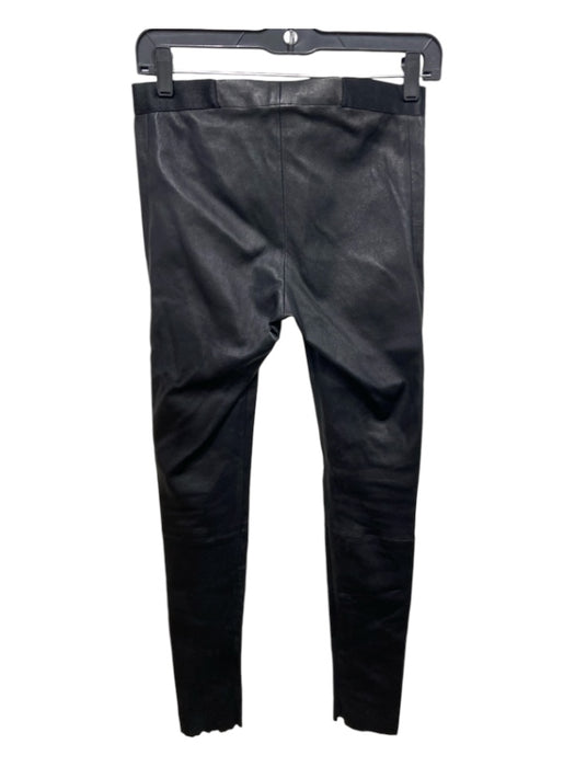 Alice + Olivia Size Est Small Black Lamb leather Low Rise zip fly Skinny Pants Black / Est Small