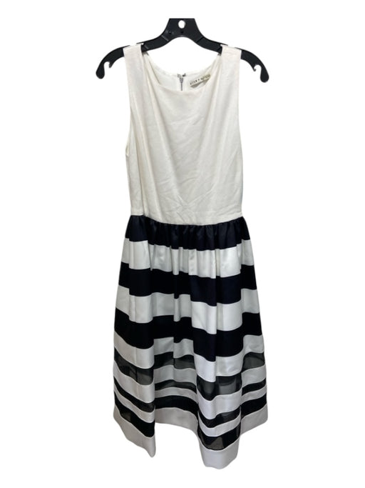 Alice + Olivia Size 10 White & Black Polyester, Silk & Viscose Blend Tank Dress White & Black / 10