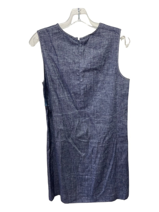 Theory Size 2 Blue Linen & Viscose Chambray Tank Back Zip Dress Blue / 2