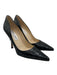 Jimmy Choo Shoe Size 37 Black Leather Pointed Toe Croc Embossed Pumps Black / 37