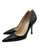 Jimmy Choo Shoe Size 37 Black Leather Pointed Toe Croc Embossed Pumps Black / 37